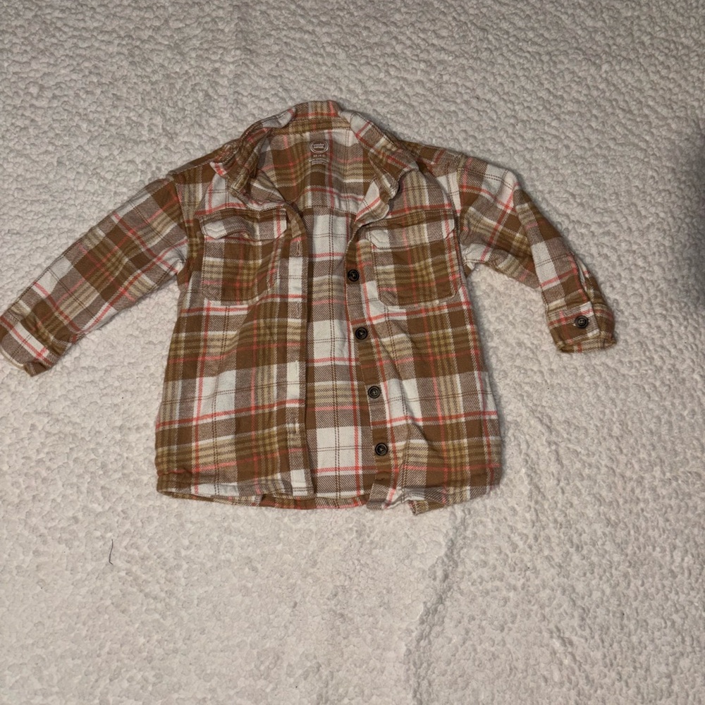 Brown and white Girls Shacket